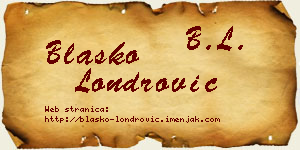 Blaško Londrović vizit kartica